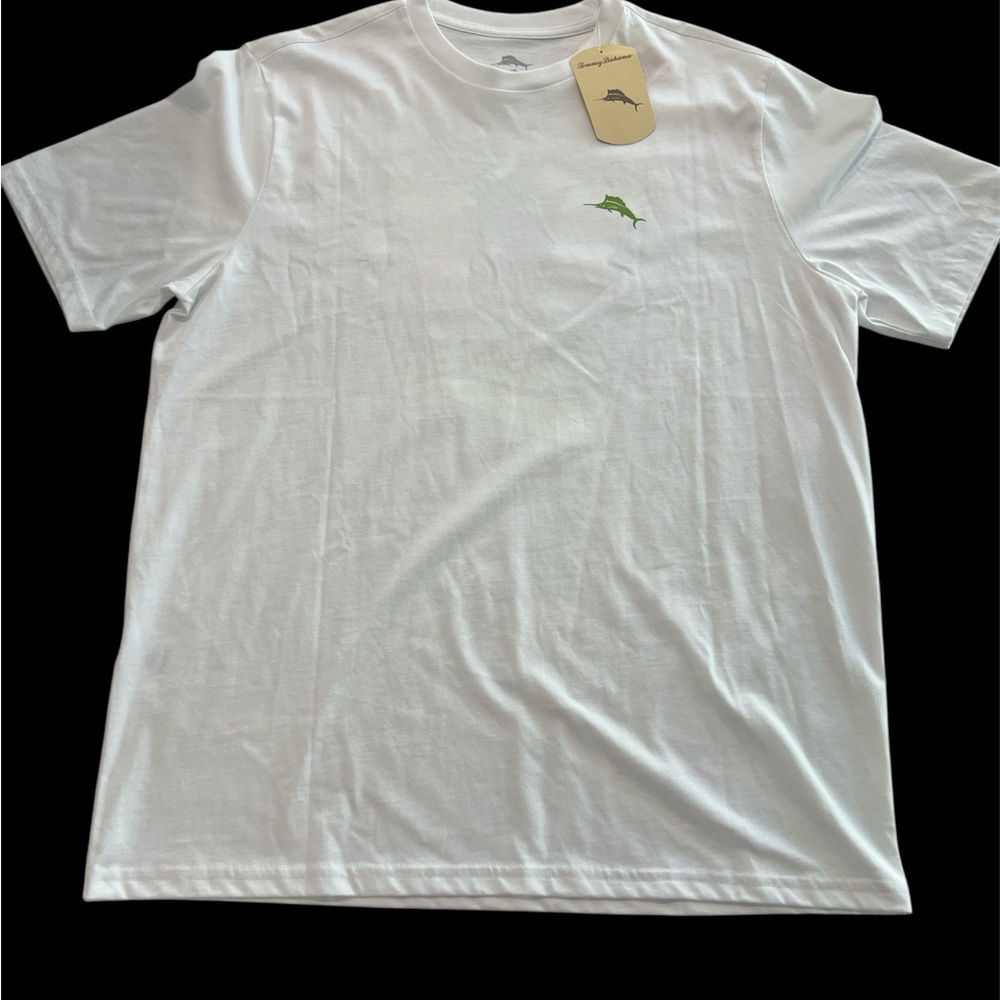 Tommy Bahama White T-Shirt with Green Logo